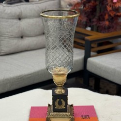 Pirinç Cam Ayaklı Dekoratif Vazo