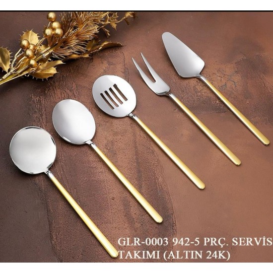 5 Parça Servis Takımı (Altın 24K)