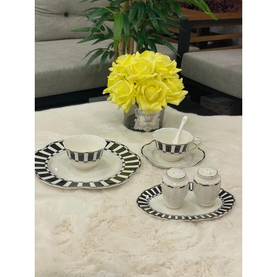 ROYKING Bone China 42 Parça 6 Kişilik Kahvaltı Seti