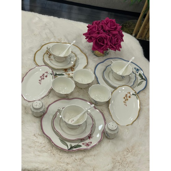 ROYKING Bone China 6 Kişilik 42 Parça Kahvaltı Takımı