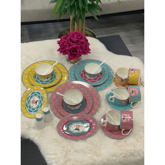 ROYKING Bone China 6 Kişilik 48 Parça Kahvaltı Takımı