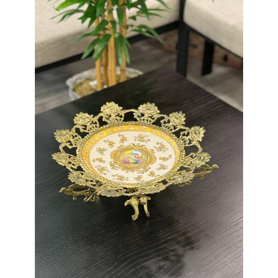 ZARİF PİRİNÇ AYAKLI DEKOR MEYVELİK 