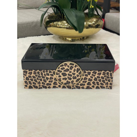 KÜÇÜK BOY LEOPAR DESENLİ DEKORATİF KUTU