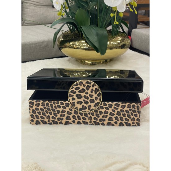 KÜÇÜK BOY LEOPAR DESENLİ DEKORATİF KUTU