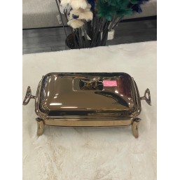 Kare Eskitme Renk 18/10 Çelik Paslanmaz Servis Kabı