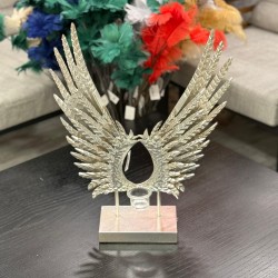 Ferforje Metal Kanat Decor Şamdan Gümüş Renk