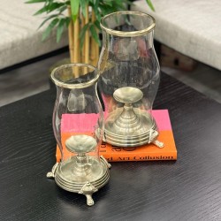 2’li Eskitme Renk Metal Ayaklı Cam Şamdan Setimiz 