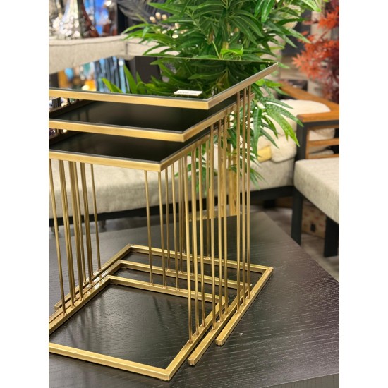 Eskitme Renk Kaplama Bronz Renk Aynalı 2 Yıl Kaplama Garantili Kare Model 3’lü Zigon 