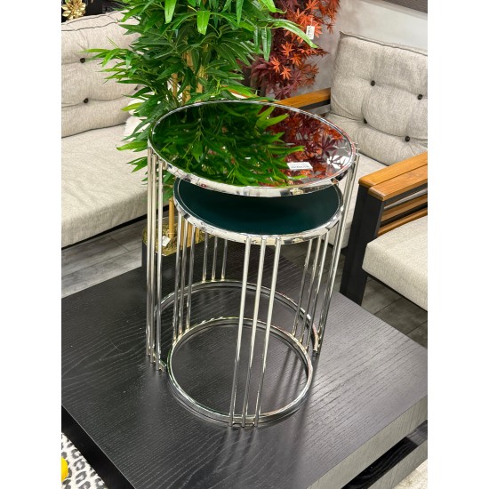 Ring  Plus 2’li Gümüş Renk Kaplama 2 Yıl Kaplama Garantili Zigon Sehpa