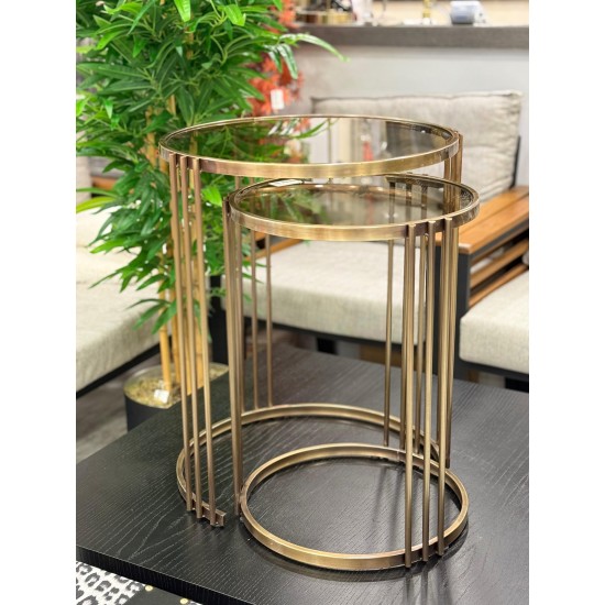 Ring  Plus 2’li Eskitme  Renk Kaplama 2 Yıl Kaplama Garantili Reflekte Renkli Cam Yada Bronz Aynalı Zigon Sehpa