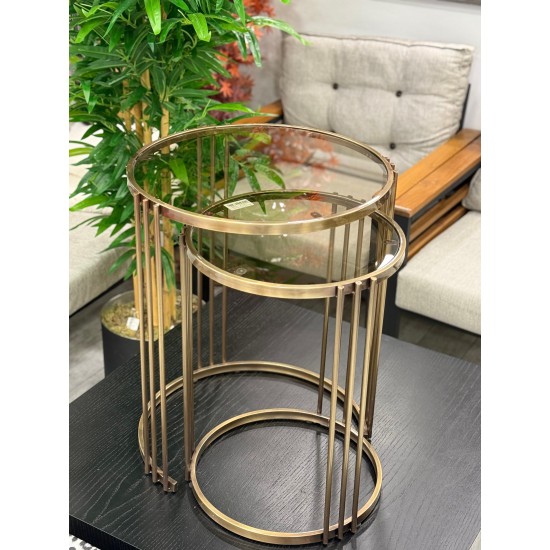 Ring  Plus 2’li Eskitme  Renk Kaplama 2 Yıl Kaplama Garantili Reflekte Renkli Cam Yada Bronz Aynalı Zigon Sehpa