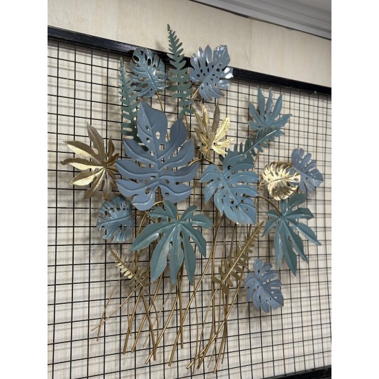 Metal Ferforje Yaprak Desen Duvar Pano 