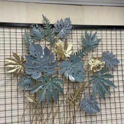 Metal Ferforje Yaprak Desen Duvar Pano 