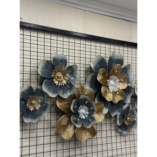 Metal Ferforje Çiçek Dekor Duvar Pano