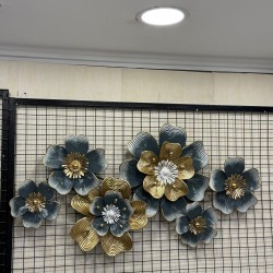 Metal Ferforje Çiçek Dekor Duvar Pano