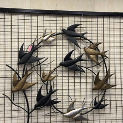 Metal Ferforje Uçan Kuşlar Sürüsü