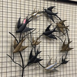 Metal Ferforje Uçan Kuşlar Sürüsü