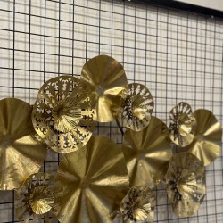 Metal Ferforje Altın Renk Duvar Pano 