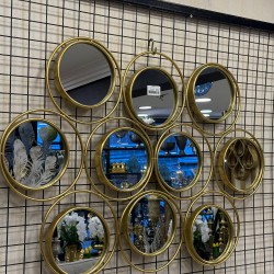 Metal Ferforje 10’lu Duvar Dekor Ayna 