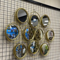 Metal Ferforje 10’lu Duvar Dekor Ayna 