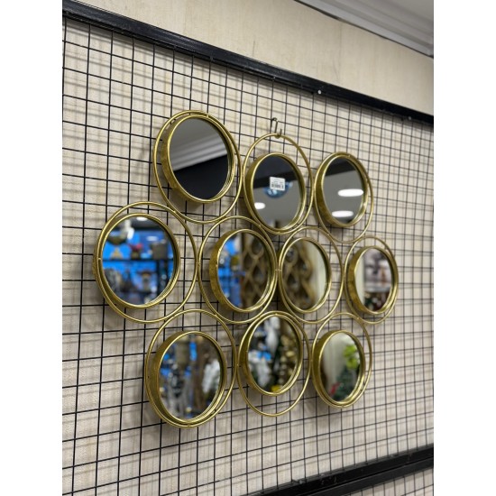 Metal Ferforje 10’lu Duvar Dekor Ayna 