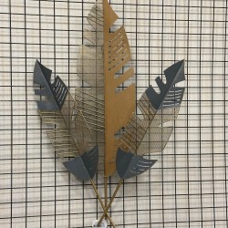 Metal Ferforje Renkli Tüy Dekor Duvar Pano