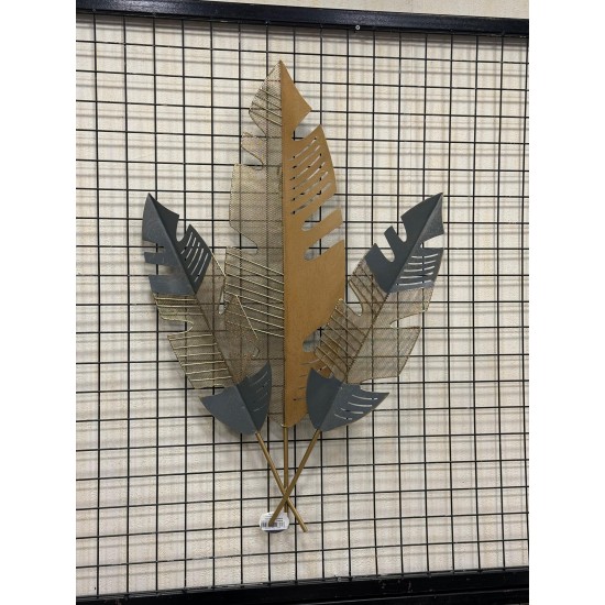 Metal Ferforje Renkli Tüy Dekor Duvar Pano