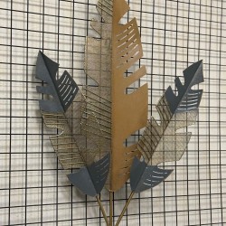 Metal Ferforje Renkli Tüy Dekor Duvar Pano