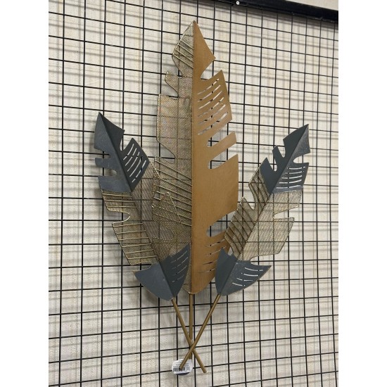 Metal Ferforje Renkli Tüy Dekor Duvar Pano