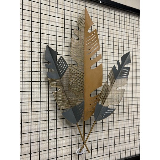 Metal Ferforje Renkli Tüy Dekor Duvar Pano