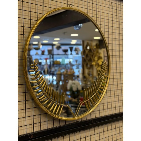 metal Altın Renk Varak Boya Duvar Aynası