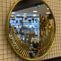 metal Altın Renk Varak Boya Duvar Aynası