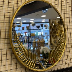 metal Altın Renk Varak Boya Duvar Aynası