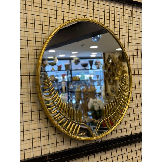 metal Altın Renk Varak Boya Duvar Aynası