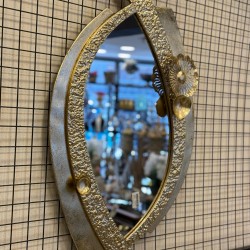 Metal Gold Renk Ferforje Duvar Ayna