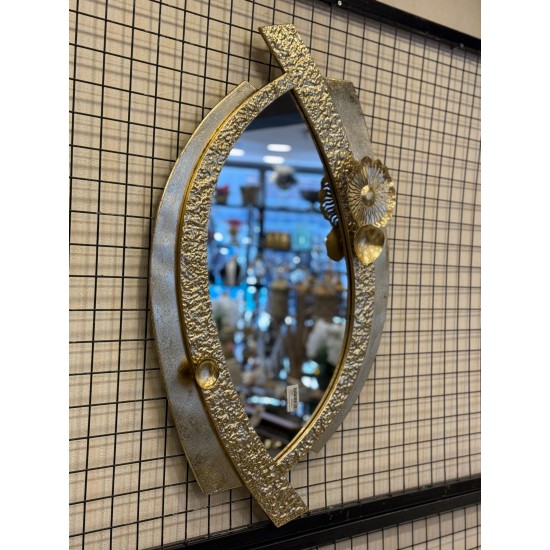 Metal Gold Renk Ferforje Duvar Ayna