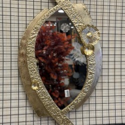 Metal Gold Renk Ferforje Duvar Ayna