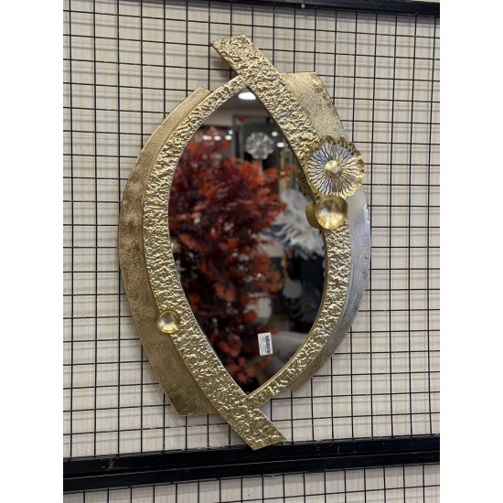 Metal Gold Renk Ferforje Duvar Ayna