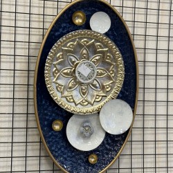 Metal Oval Ferforje Duvar Pano 