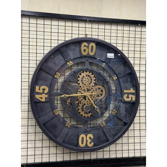 Metal Kasa Çarklı Dekor Saat 