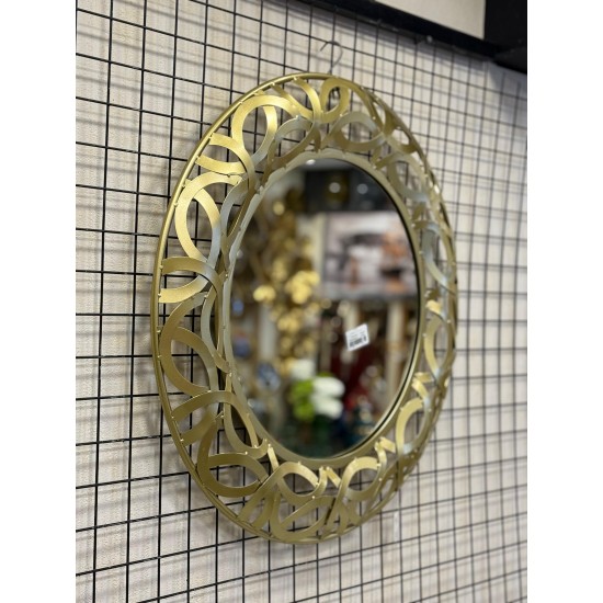 Metal Gold Renk Ferforje Duvar Aynası