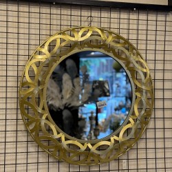 Metal Gold Renk Ferforje Duvar Aynası