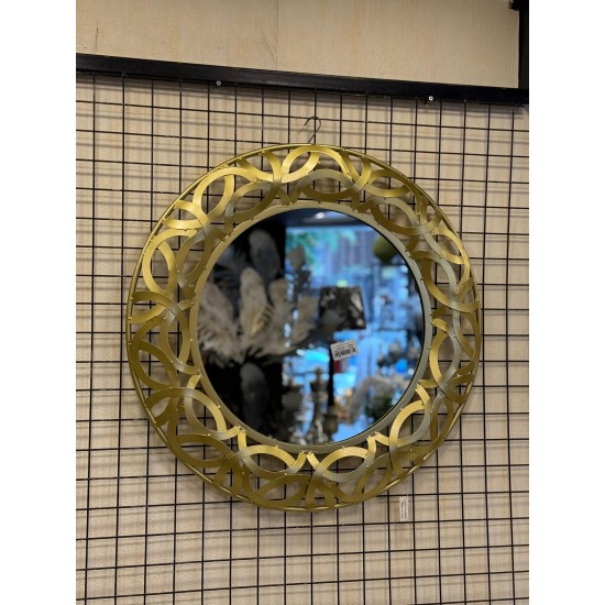 Metal Gold Renk Ferforje Duvar Aynası