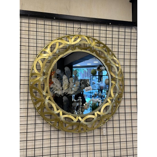 Metal Gold Renk Ferforje Duvar Aynası