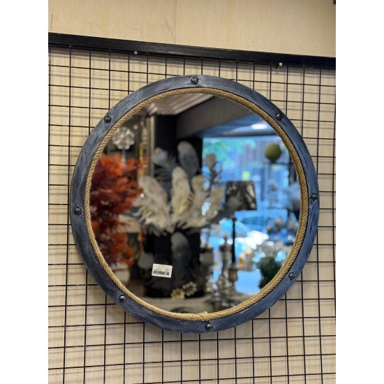 Ahşap Kasa Gümüş Eskitme Boyalı Duvar Aynası 