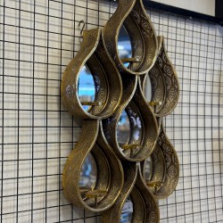 Metal Eskitme Renk Telkari Duvar Aplik Ayna 