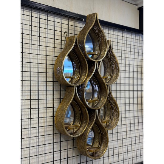 Metal Eskitme Renk Telkari Duvar Aplik Ayna 