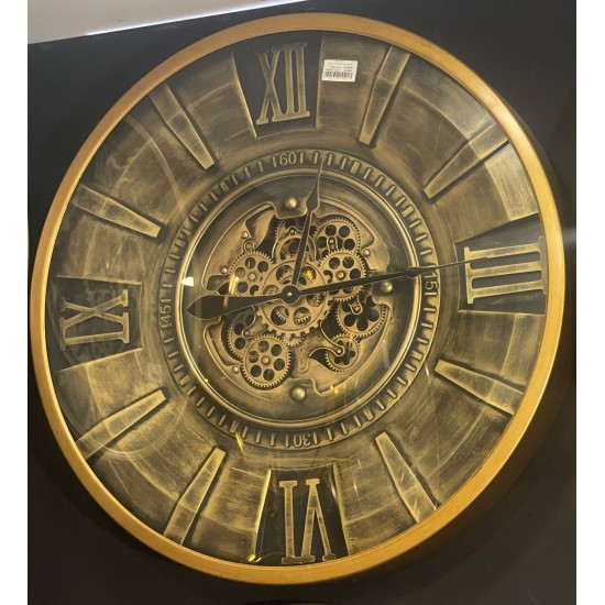 Metal Eskitme Bronz Renk Çarklı Saat 