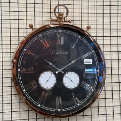 Metal Kasa Rose Gold Renk Kaplama Köstekli Duvar Saati