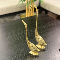 2’li Pirinç Dekor Kuğu Biblo 